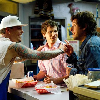 Vanilla Ice, Andy Samberg and Adam Sandler in Columbia Pictures' That's My Boy (2012). Photo credit by Photo credit by Tony Rivetti.