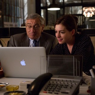 Robert De Niro stars as Ben Whittaker and Anne Hathaway stars as Jules Ostin in Warner Bros. Pictures' The Intern (2015)