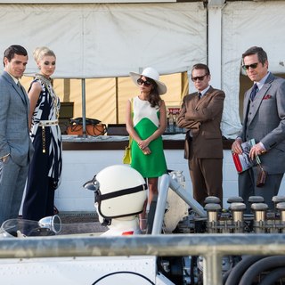 Henry Cavill, Elizabeth Debicki, Alicia Vikander and Hugh Grant in Warner Bros. Pictures' The Man from U.N.C.L.E. (2015)