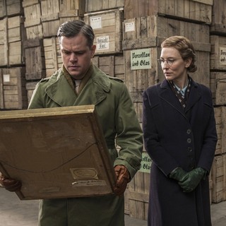 Matt Damon stars as James Granger and Cate Blanchett stars as Claire Simone in Columbia Pictures' The Monuments Men (2014)