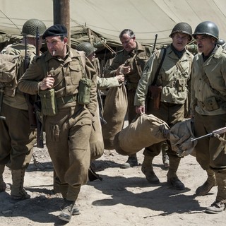 Jean Dujardin, Hugh Bonneville, Bob Balaban and George Clooney in Columbia Pictures' The Monuments Men (2014)