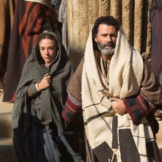 Sara Lazzaro stars as Mary and Vincent Walsh stars as Joseph in Focus Features' The Young Messiah (2015)