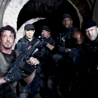 Sylvester Stallone, Jet Li, Randy Couture, Terry Crews and Jason Statham in Lionsgate Films' The Expendables (2010)