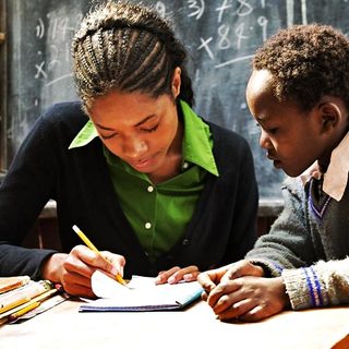 Naomi Harris stars as Jane Obinchu and Agnes Simaloi stars as Agnes in National Geographic Entertainment's The First Grader (2011)