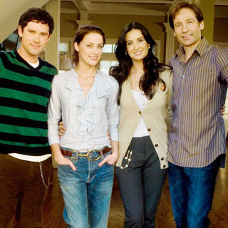 Ben Hollingsworth, Amber Heard, Demi Moore and David Duchovny in Roadside Attractions' The Joneses (2010). Photo Credit by Gene Page.