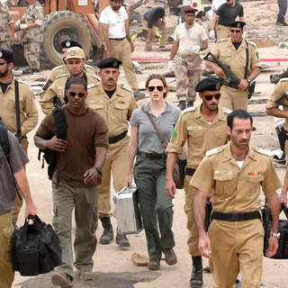 Jason Bateman, Jamie Foxx, Jennifer Garner, Ashraf Barhom and Chris Cooper in Universal Pictures' The Kingdom (2007)