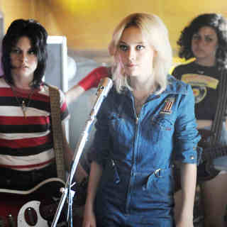 Kristen Stewart stars as Joan Jett and Dakota Fanning stars as Cherie Currie in Apparition's The Runaways (2010)