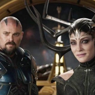 Karl Urban stars as Skurge and Cate Blanchett stars as Hela in Marvel Studios' Thor: Ragnarok (2017)
