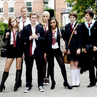 April Pearson, Tom Hopper, Alex Pettyfer, Georgia King, Larissa Wilson, Tuppence Middleton and Dimitri Leonidas in Paramount Vantage's Tormented (2009)