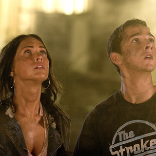 Megan Fox as Mikaela and Shia LaBeouf as Spike in DreamWorks' Transformers (2007)