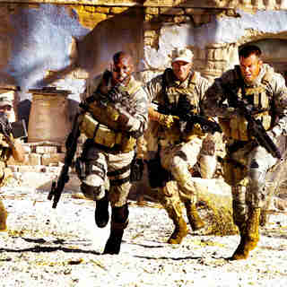 Tyrese Gibson stars as USAF Tech Sergeant Epps and Josh Duhamel stars as Captain Lennox in DreamWorks SKG's Transformers: Revenge of the Fallen (2009)