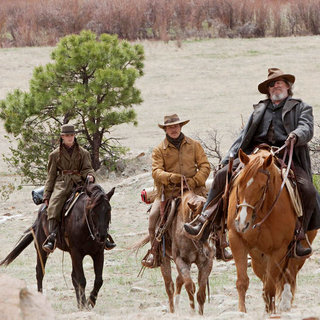 Jeff Bridges stars as Marshal Reuben J. Cogburn, Matt Damon stars as LeBoeuf and Hailee Steinfeld stars as Mattie Ross in Paramount Pictures' True Grit (2010)