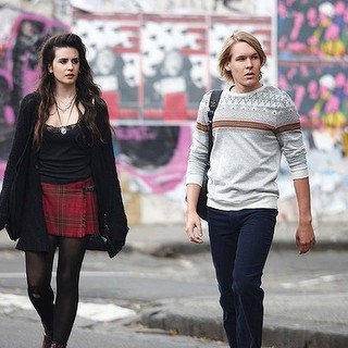 Laura Wheelwright stars as Electra and Alex Williams stars as Julian Assange in NBC Universal's Underground: The Julian Assange Story (2013)