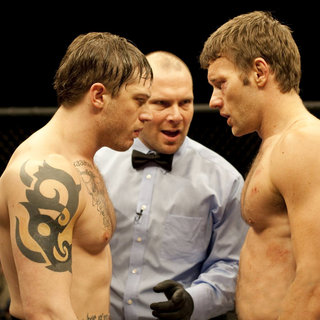 Tom Hardy stars as Tom Conlon and Joel Edgerton stars as Brendan Conlon in Lionsgate Films' Warrior (2011)