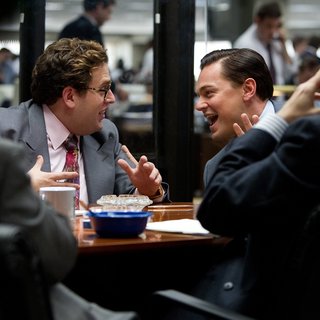 Jonah Hill stars as Donnie Azoff and Leonardo DiCaprio stars as Jordan Belfort in Paramount Pictures' The Wolf of Wall Street (2013)