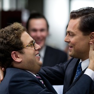 Jonah Hill stars as Donnie Azoff and Leonardo DiCaprio stars as Jordan Belfort in Paramount Pictures' The Wolf of Wall Street (2013)