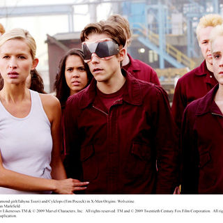 Tahyna Tozzi stars as Emma Frost and Tim Pocock stars as Scott Summers in The 20th Century Fox Pictures' X-Men Origins: Wolverine (2009). Photo credit by Alan Markfield.