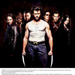 Taylor Kitsch, will.i.am, Liev Schreiber, Hugh Jackman,Tim Pocock, Ryan Reynolds and Lynn Collins in The 20th Century Fox Pictures' X-Men Origins: Wolverine (2009)
