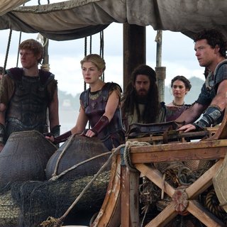 Rosamund Pike, Toby Kebbell, Lily James and Sam Worthington in Warner Bros. Pictures' Wrath of the Titans (2012). Photo credit by Jay Maidment.
