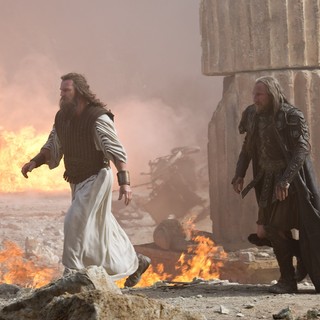 Liam Neeson stars as Zeus and Ralph Fiennes stars as Hades in Warner Bros. Pictures' Wrath of the Titans (2012). Photo credit by Jay Maidment.