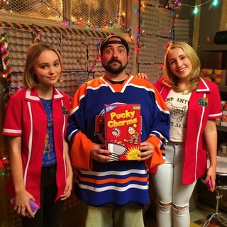 Harley Quinn Smith, Kevin Smith and Lily-Rose Melody Depp in Invincible Pictures' Yoga Hosers (2016)