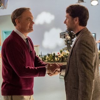 Tom Hanks stars as Fred Rogers and Matthew Rhys stars as Lloyd Vogel in Sony Pictures Entertainment's A Beautiful Day in the Neighborhood (2019)