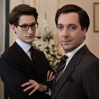 Pierre Niney stars as Yves Saint Laurent and Guillaume Gallienne stars as Pierre Berge in The Weinstein Company's Yves Saint Laurent (2014)