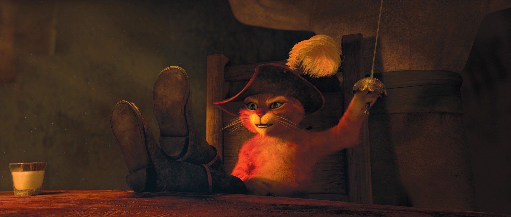 A scene from DreamWorks SKG's Puss in Boots (2011)