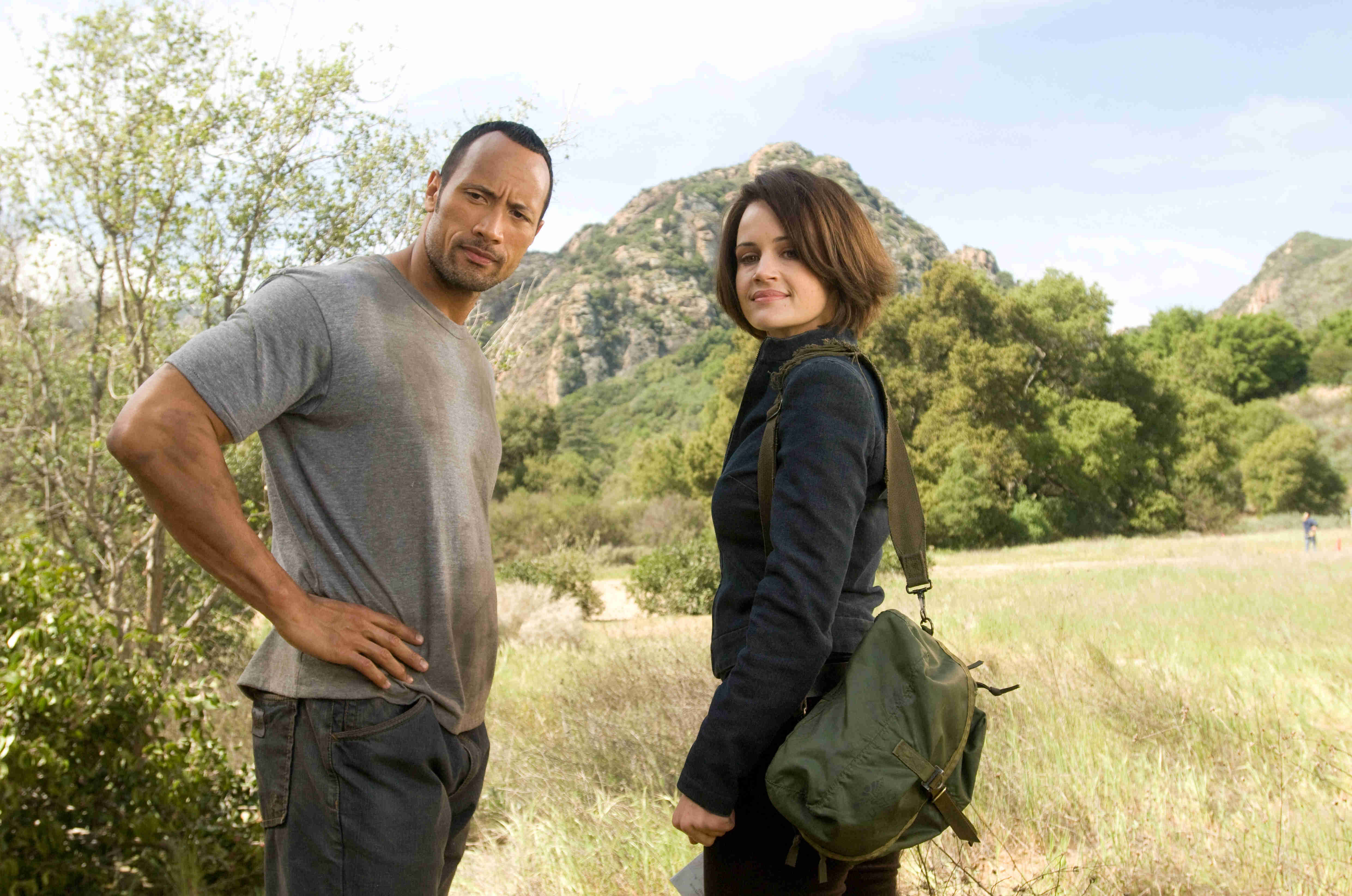 The Rock stars as Jack Bruno and Carla Gugino stars as Dr. Alex Friedman in Walt Disney Pictures' Race to Witch Mountain (2009)
