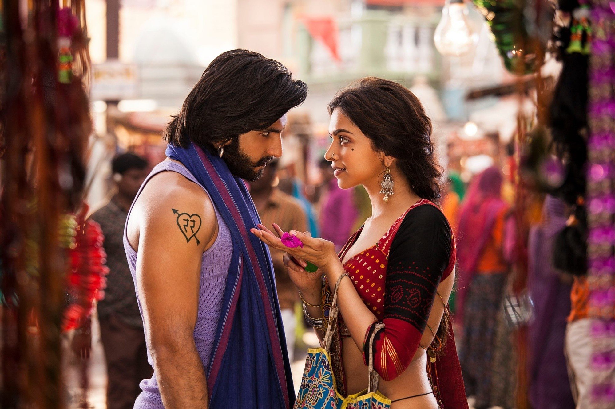 Ranveer Singh stars as Ram and Deepika Padukone stars as Leela in Eros International's Ram-Leela (2013)