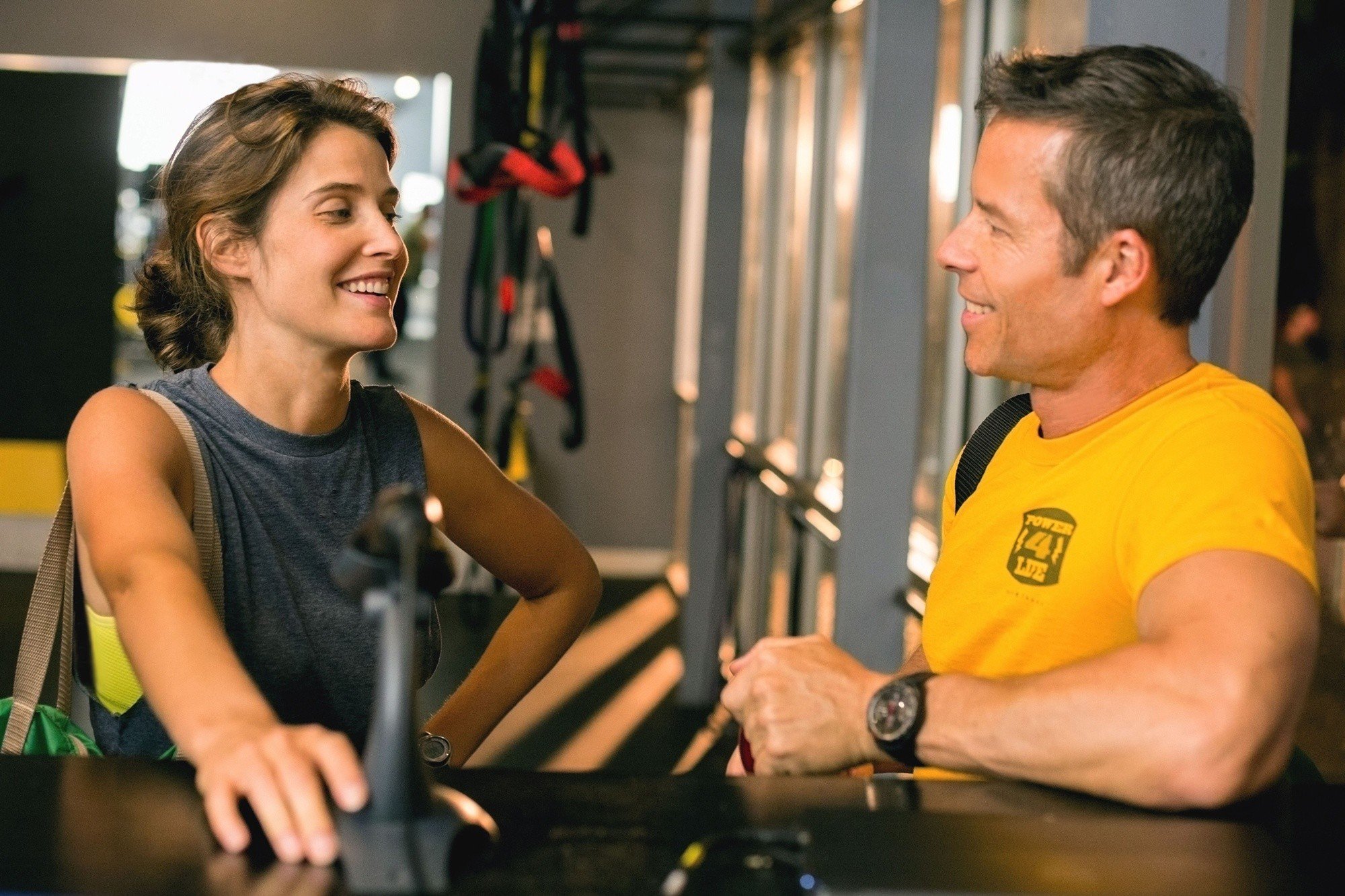 Cobie Smulders stars as Kat and Guy Pearce stars as Trevor in Magnolia Pictures' Results (2015)