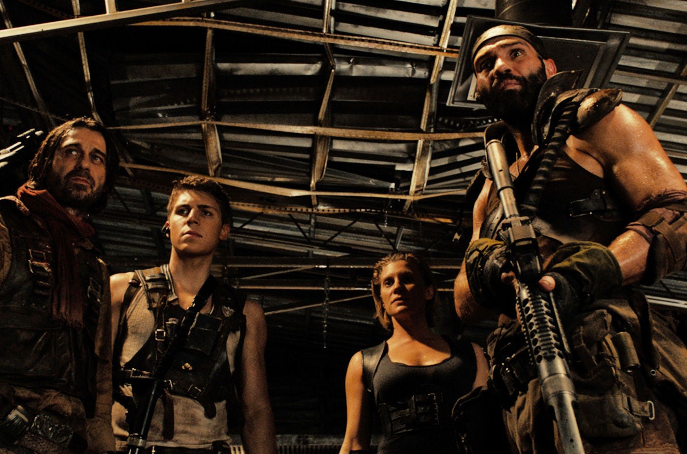 Jordi Molla, Nolan Gerard Funk, Katee Sackhoff and Dave Bautista in Universal Pictures' Riddick (2013)