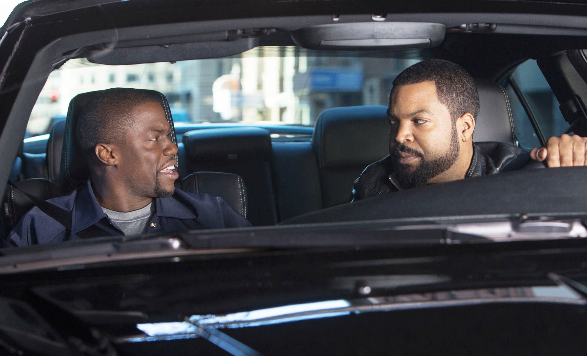 Kevin Hart stars as Ben Barber and Ice Cube stars as James in Universal Pictures' Ride Along (2014). Photo credit by Quantrell D. Colbert.