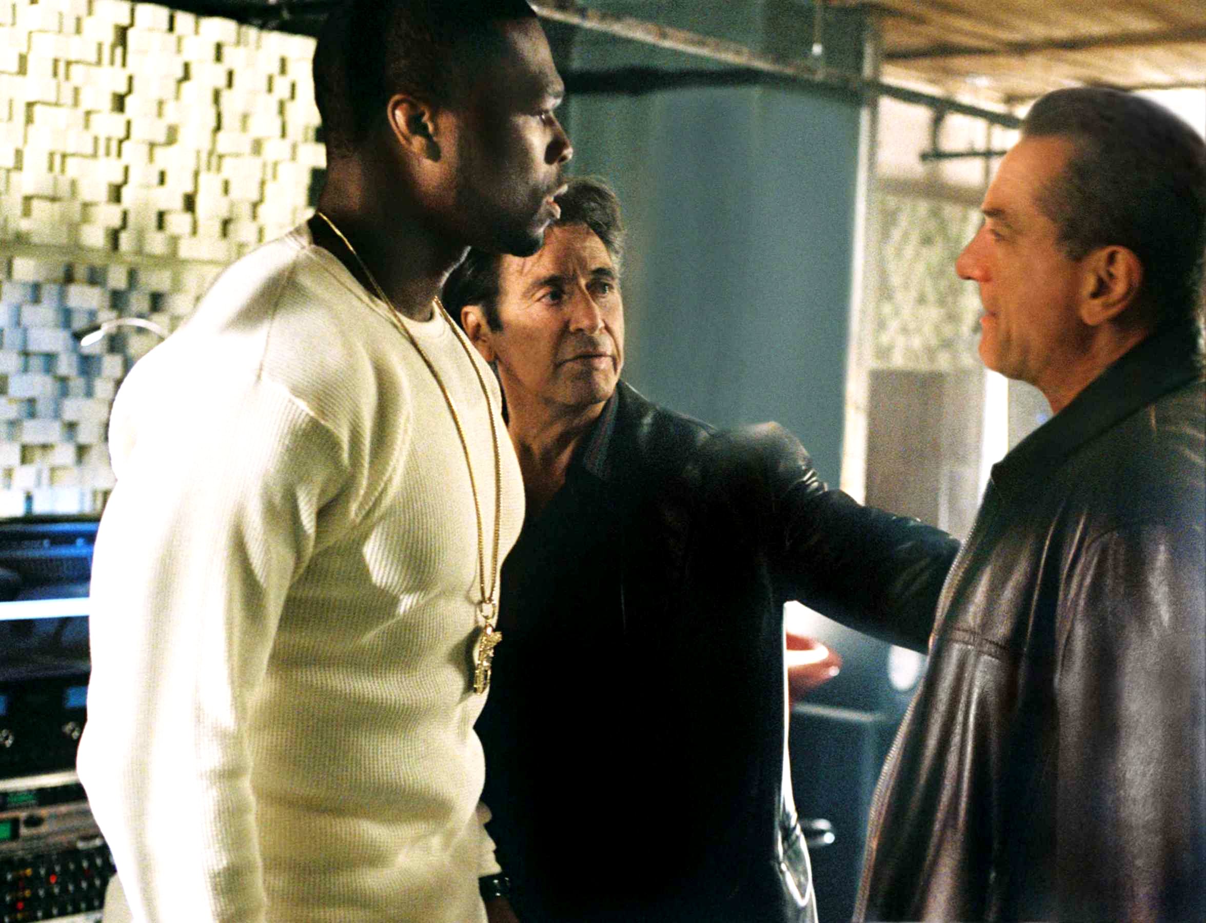 50 Cent, Al Pacino and Robert De Niro in Overture Films' Righteous Kill (2008). Photo credit by Ken Regan.