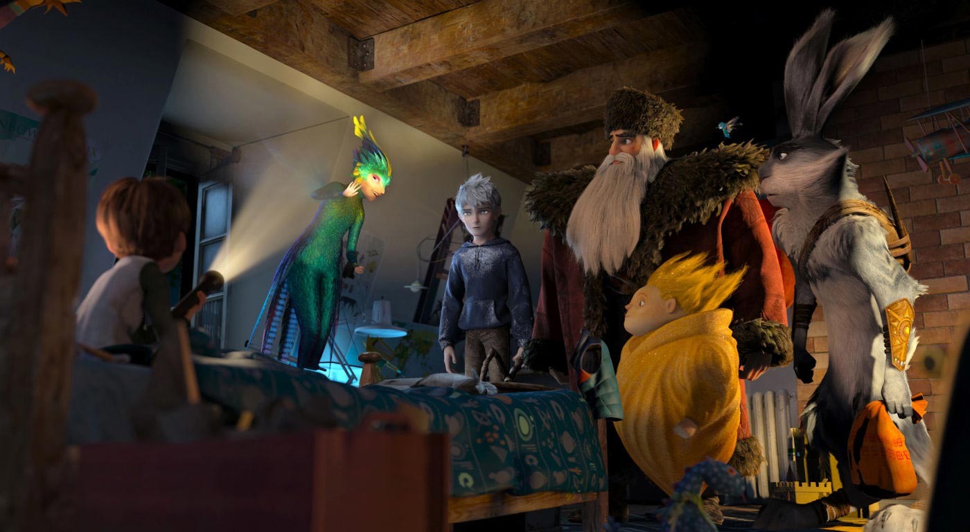The Tooth Fairy, Jack Frost, Nicholas St. North, The Sandman and The Easter Bunny in DreamWorks Animation' Rise of the Guardians (2012)