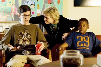 Christopher Mintz-Plasse, Jane Lynch and Bobb'e J. Thompson in Universal Pictures' Role Models (2008)