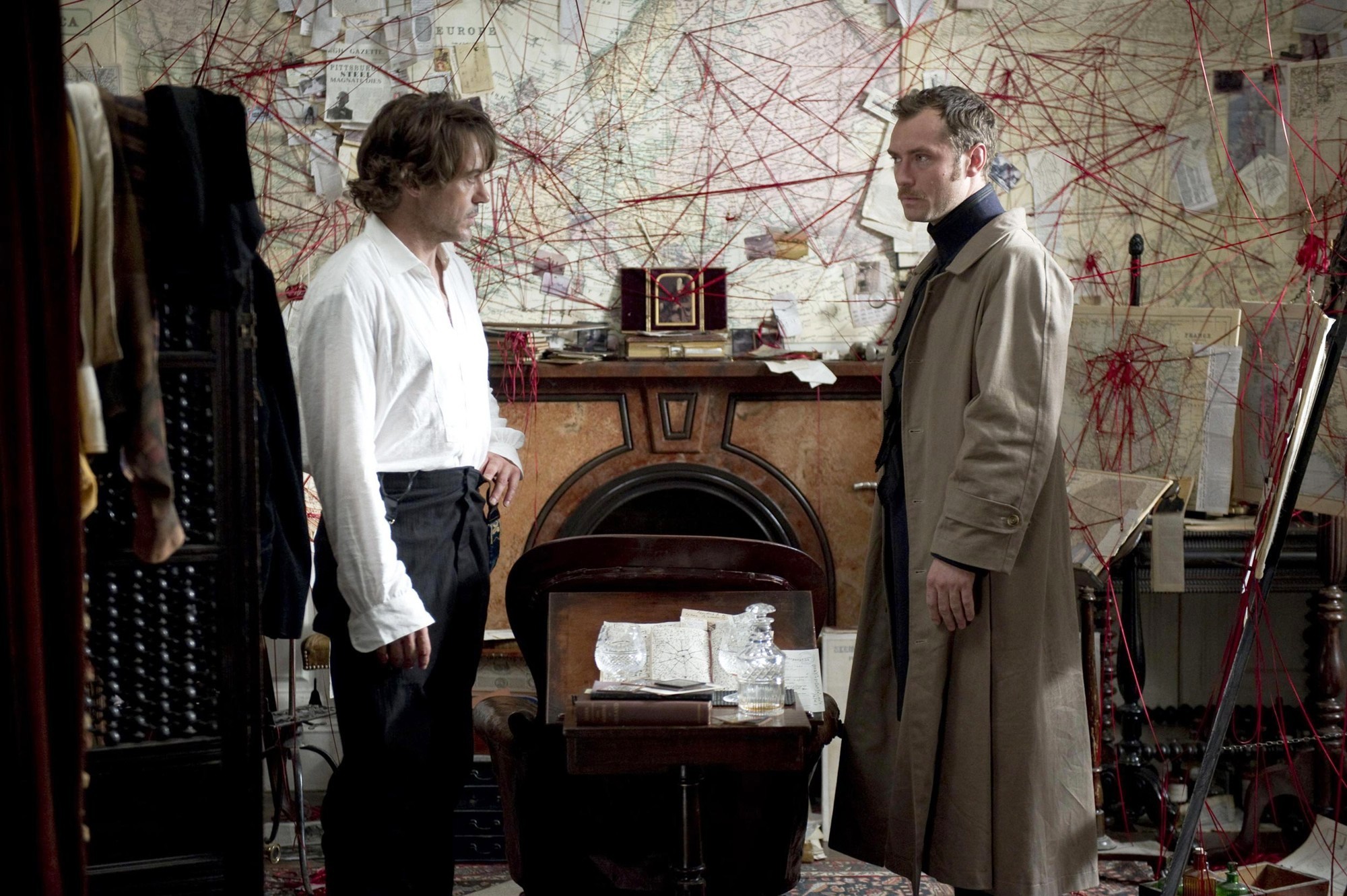 Jude Law stars as Dr. John Watson and Robert Downey Jr. stars as Sherlock Holmes in Warner Bros. Pictures' Sherlock Holmes: A Game of Shadows (2011)