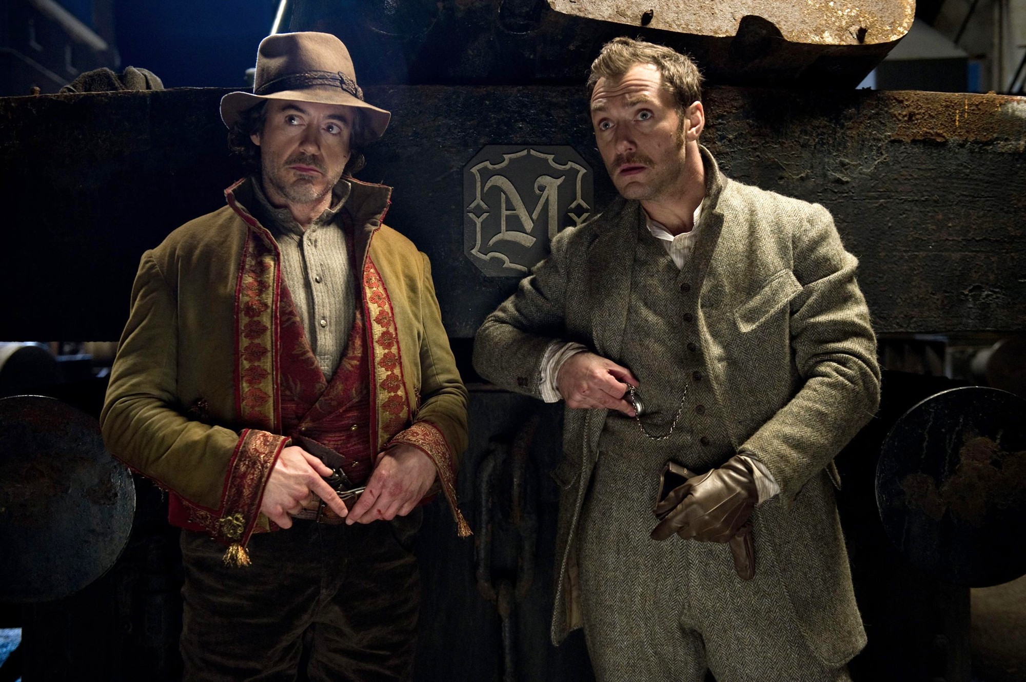 Robert Downey Jr. stars as Sherlock Holmes and Jude Law stars as Dr. John Watson in Warner Bros. Pictures' Sherlock Holmes: A Game of Shadows (2011)