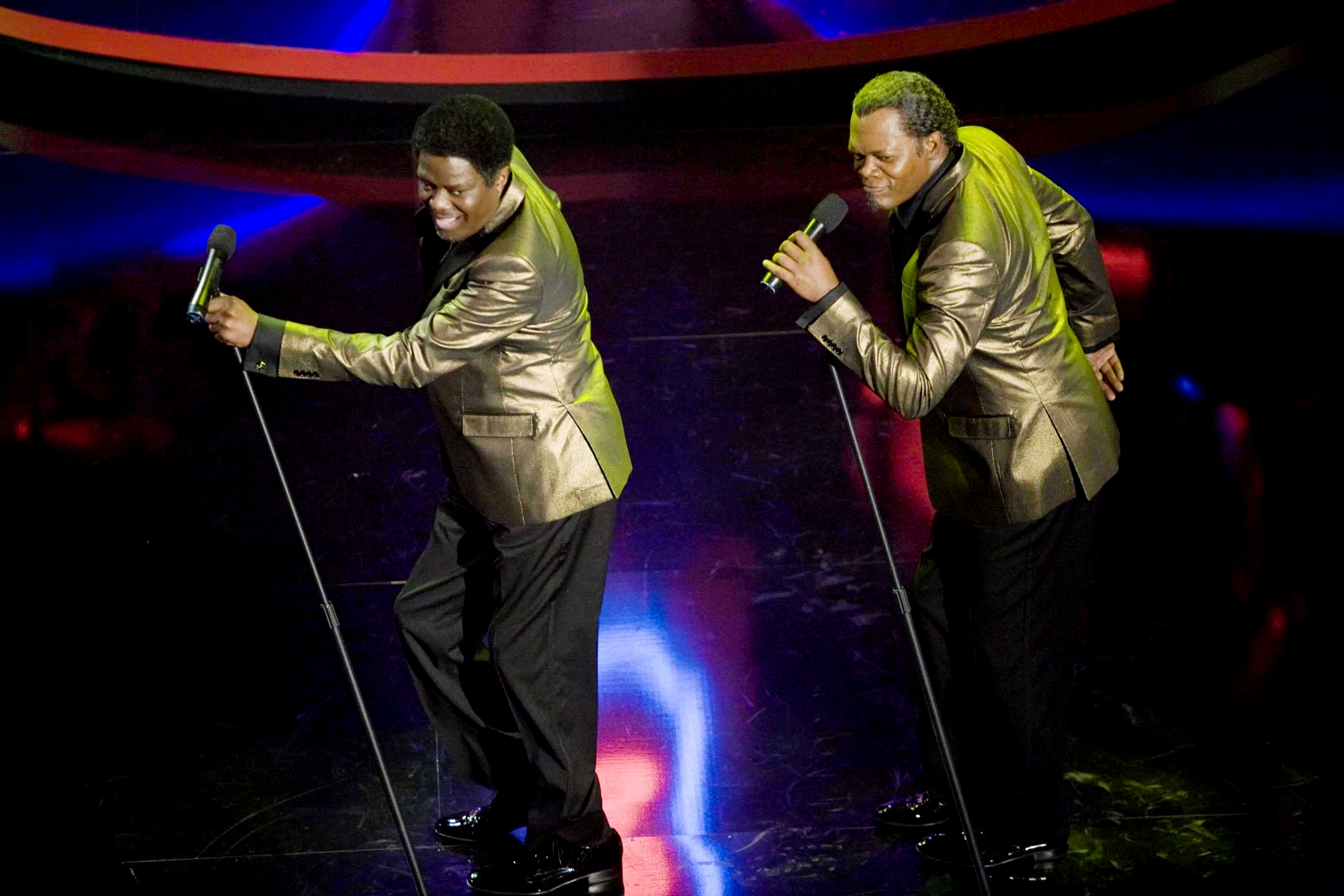 Bernie Mac stars as Floyd and Samuel L. Jackson stars as Louis in Dimension Films' Soul Men (2008). Photo by Doug Hyun.