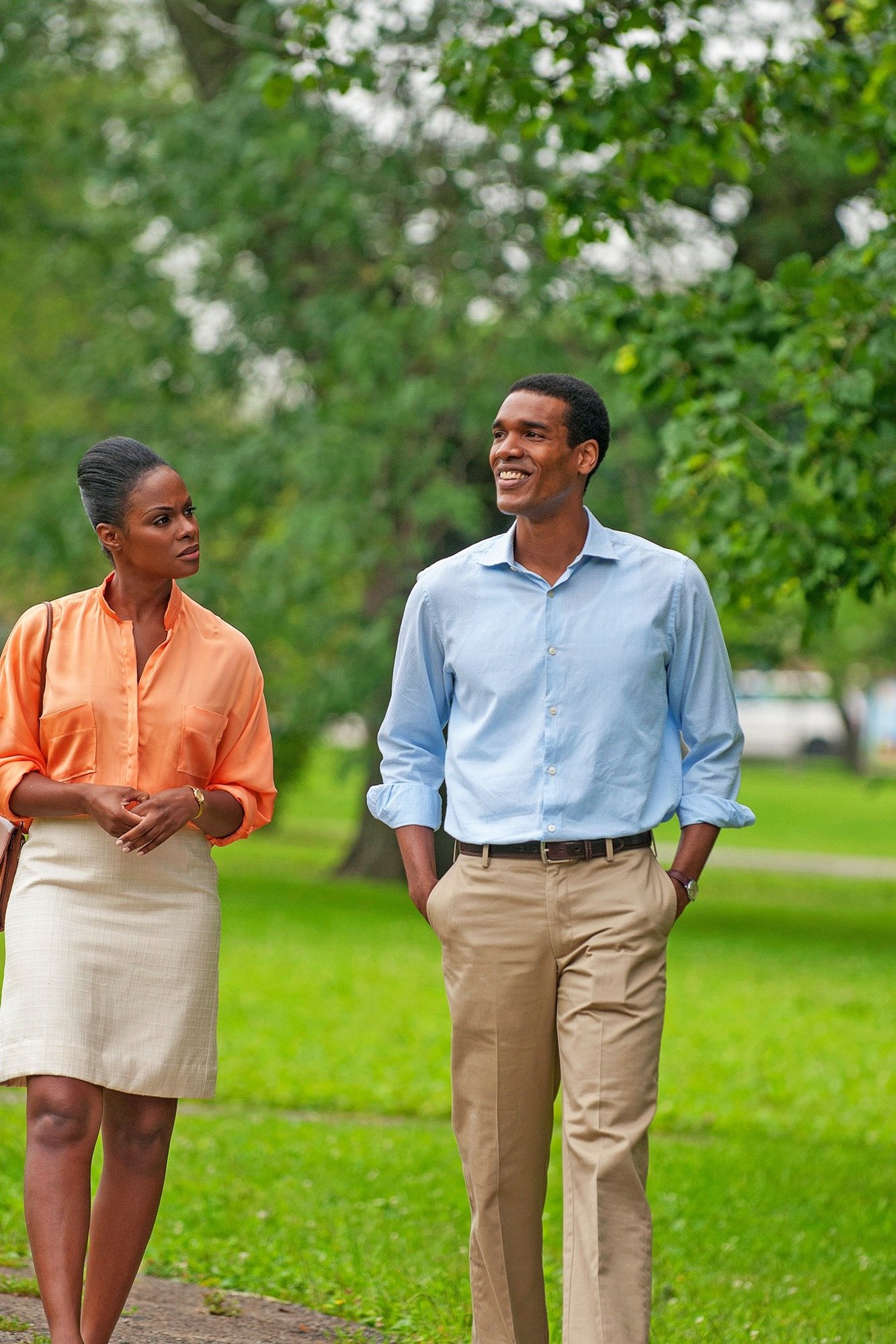 Tika Sumpter stars as Michelle Obama and Parker Sawyers stars as Barack Obama in Roadside Attractions' Southside with You (2016). Photo credit by Matt Dinerstein.