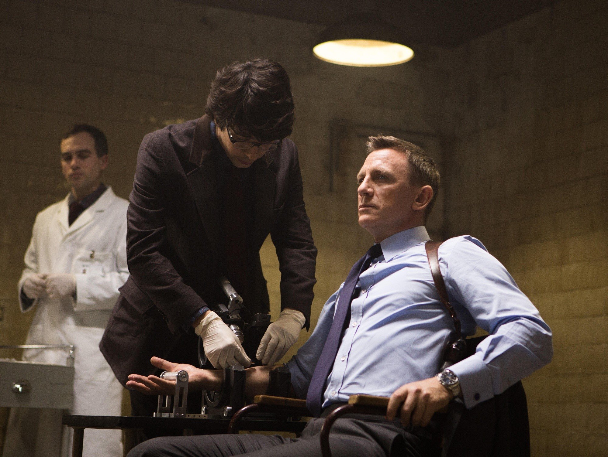 Ben Whishaw stars as Q and Daniel Craig stars as James Bond in Sony Pictures' Spectre (2015)