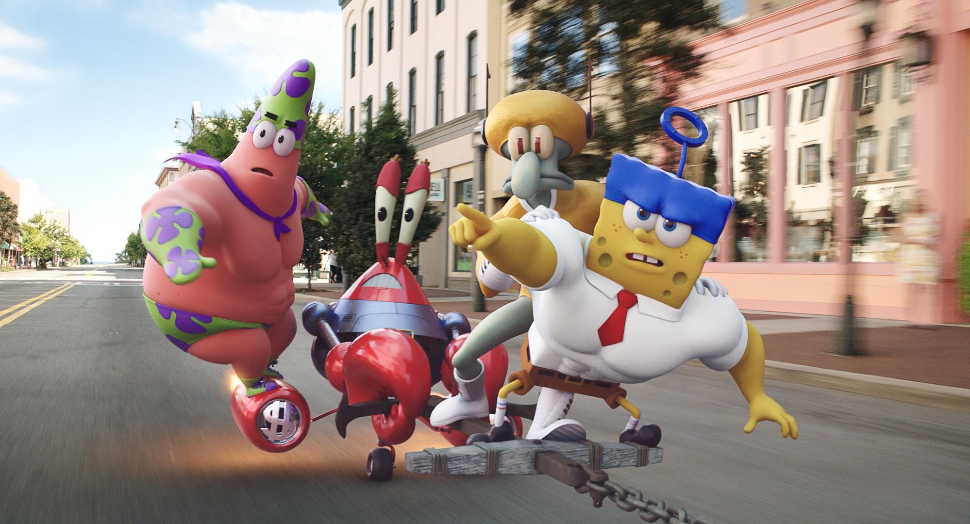 Patrick Star, Mr. Krabs, Squidward Tentacles and SpongeBob SquarePants in Paramount Pictures' The SpongeBob Movie: Sponge Out of Water (2015)