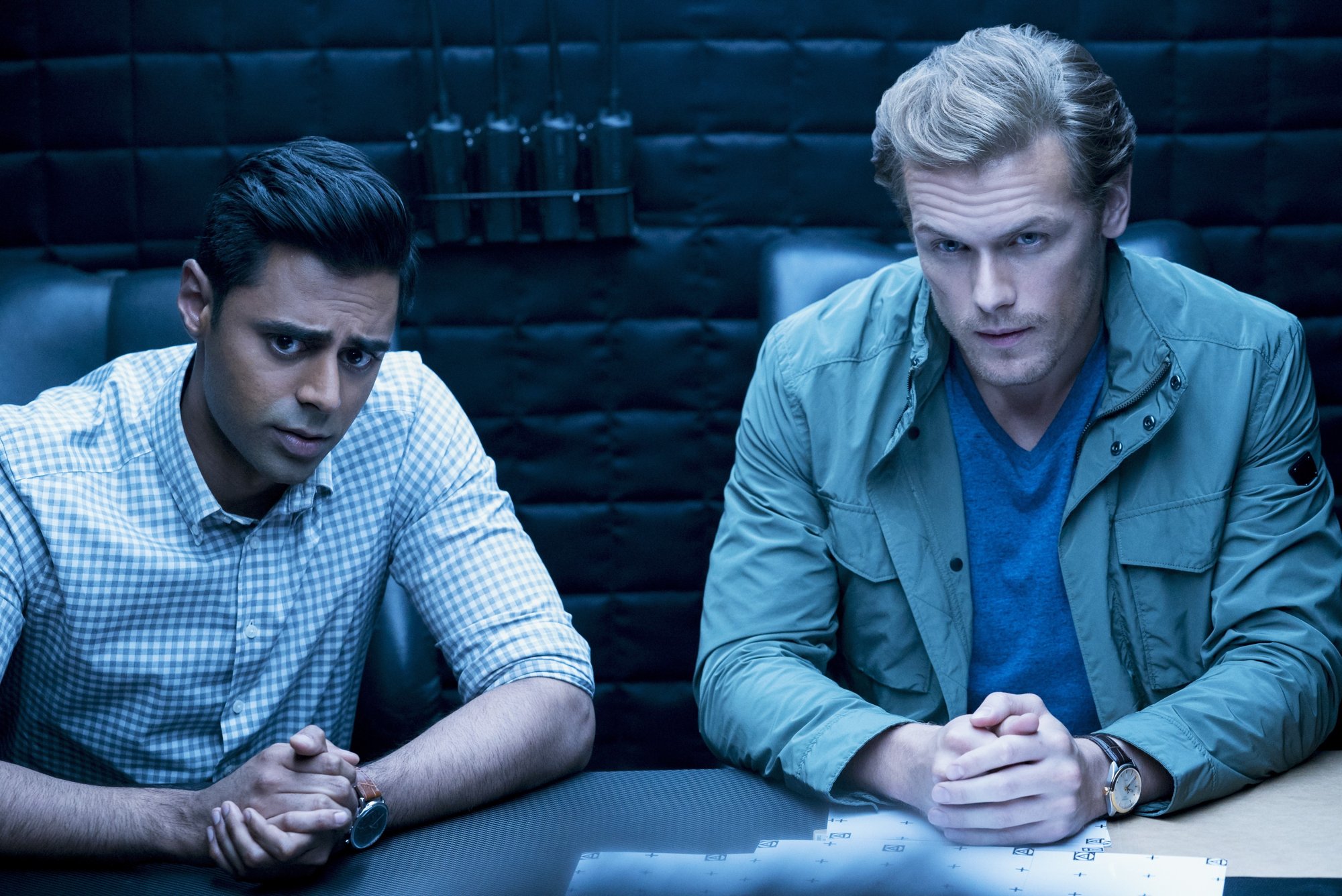 Hasan Minhaj and Sam Heughan (Sebastian) in Lionsgate Films' The Spy Who Dumped Me (2018)