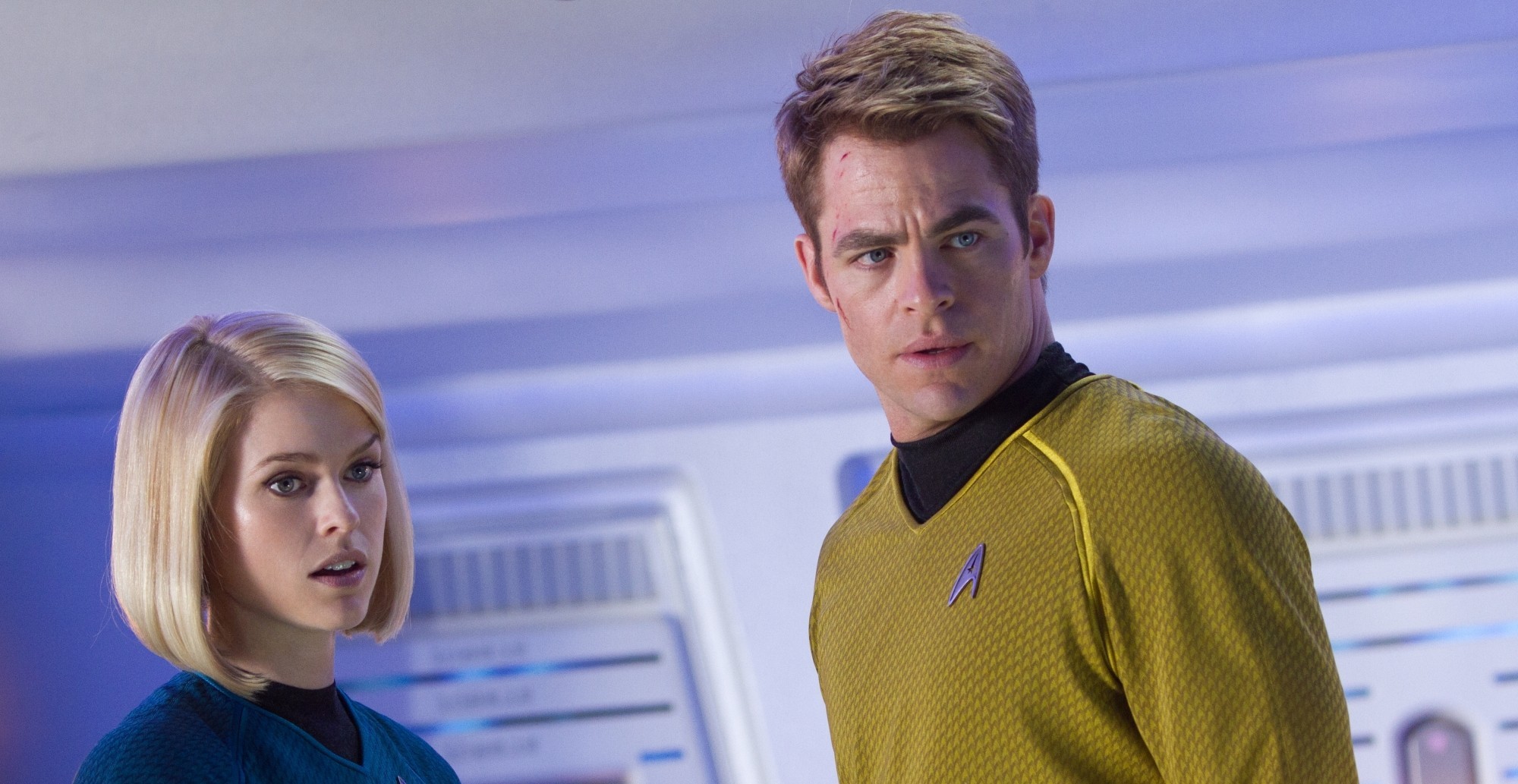 Alice Eve stars as Dr. Carol Marcus and Chris Pine stars as James T. Kirk in Paramount Pictures' Star Trek Into Darkness (2013)