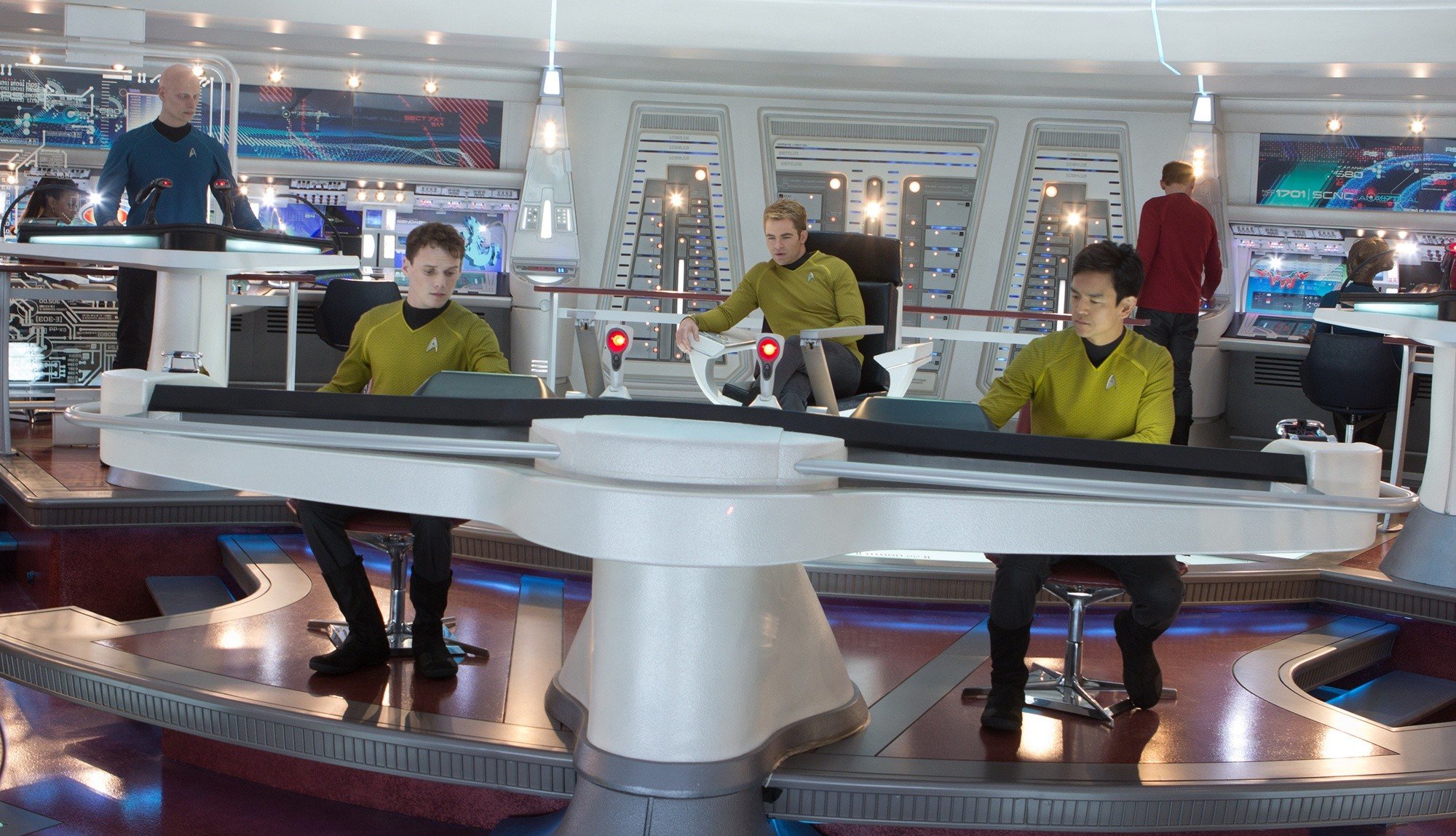 Anton Yelchin, Chris Pine and John Cho in Paramount Pictures' Star Trek Into Darkness (2013)
