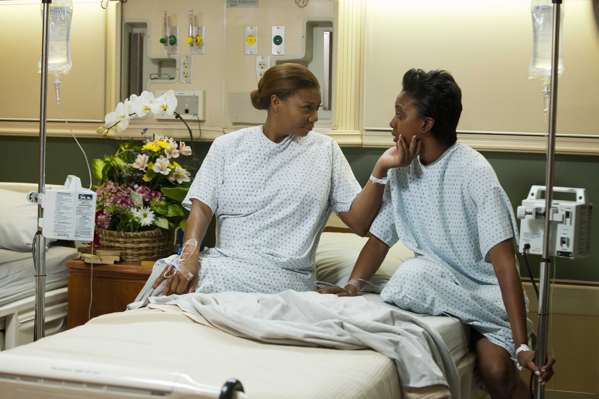 Queen Latifah stars as M'Lynn and Condola Rashad stars as Shelby in Lifetime Movie Network's Steel Magnolias (2012)
