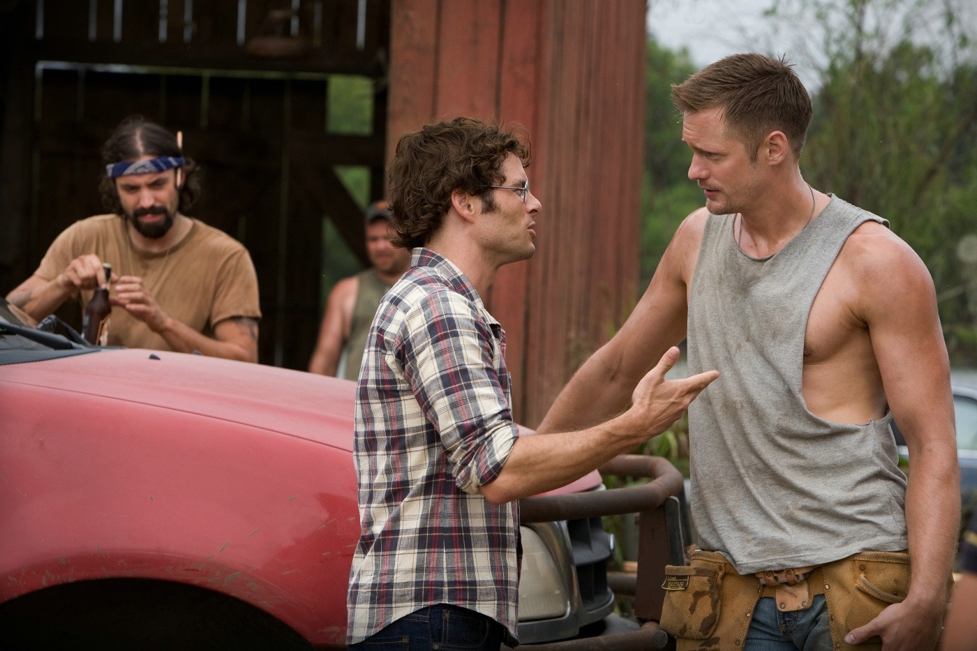 Rhys Coiro, James Marsden and Alexander Skarsgard in Screen Gems' Straw Dogs (2011)