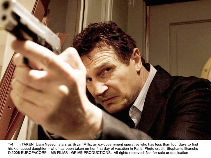 Liam Neeson stars as Bryan Mills in The 20th Century Fox's Taken (2009). Photo credit by Stephanie Branchu.