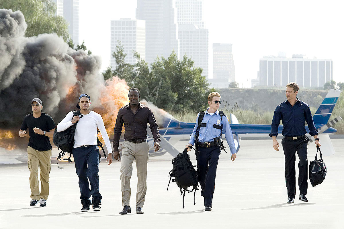 Michael Ealy, Chris Brown, Idris Elba, Hayden Christensen and Paul Walker in Screen Gems' Takers (2010)