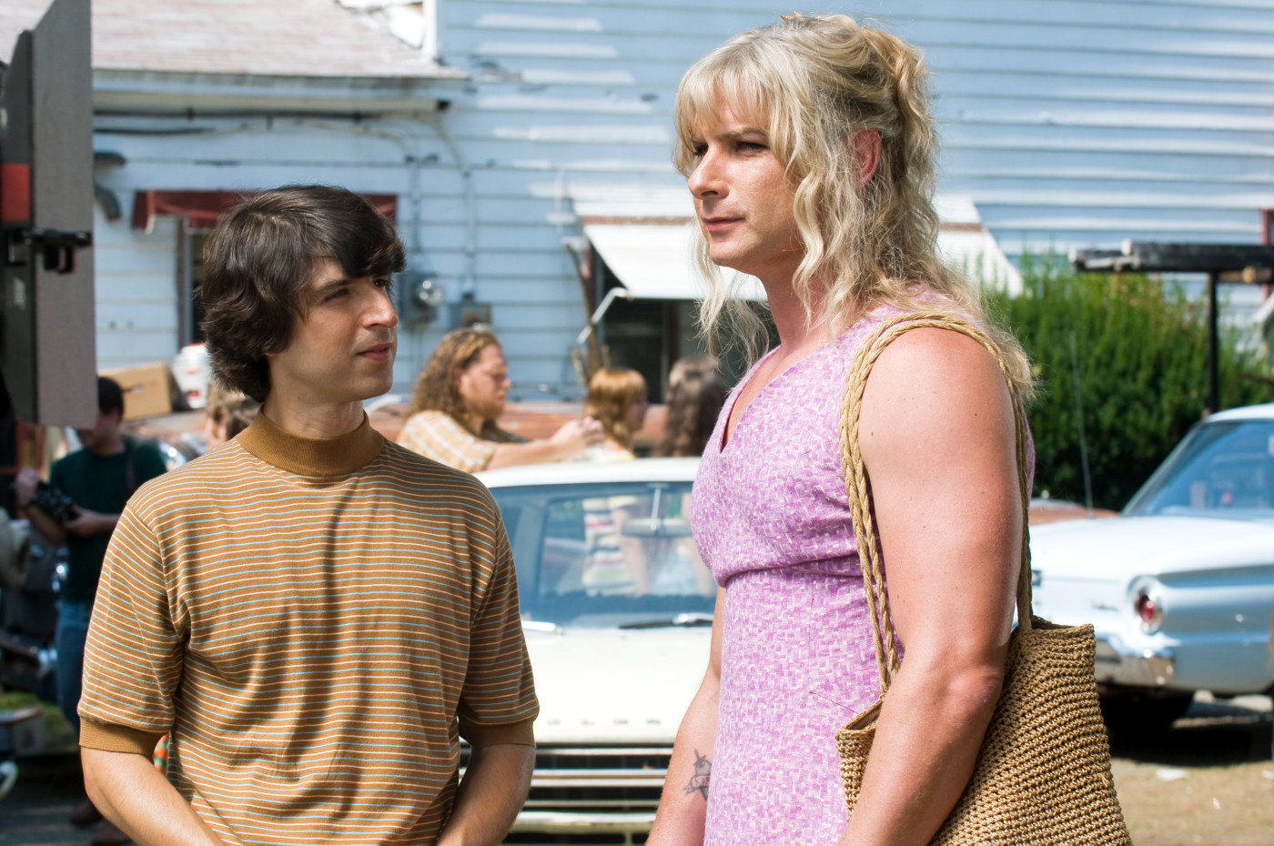 Demetri Martin stars as Elliot Tiber and Liev Schreiber stars as Vilma in Focus Features' Taking Woodstock (2009)